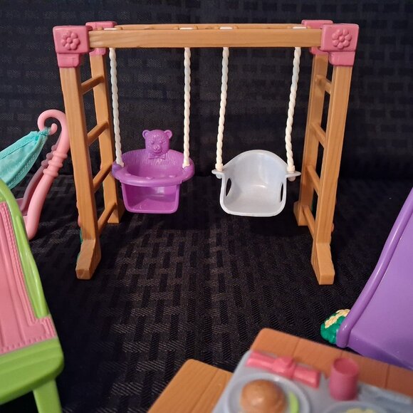 Fisher Price Loving Family Dollhouse Swing Set & Slide Playground Lot Bundle - Picture 4 of 9